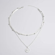 LumiCharm | Elegant Silver Triple Layer Necklace