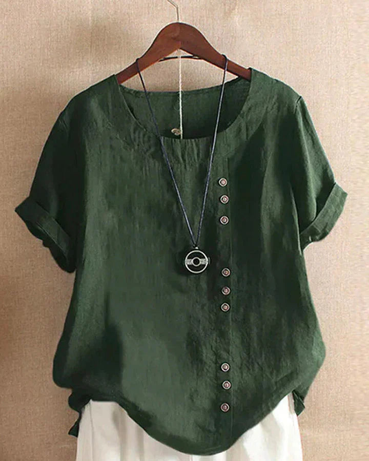Kelly | Short-sleeved Blouse with Round Neckline