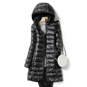 Women's long winter buffer jacket | Hood-3