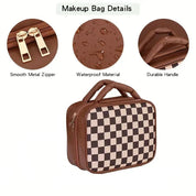 Sophia | Luxury Checkered Spacious Cosmetic Organizer