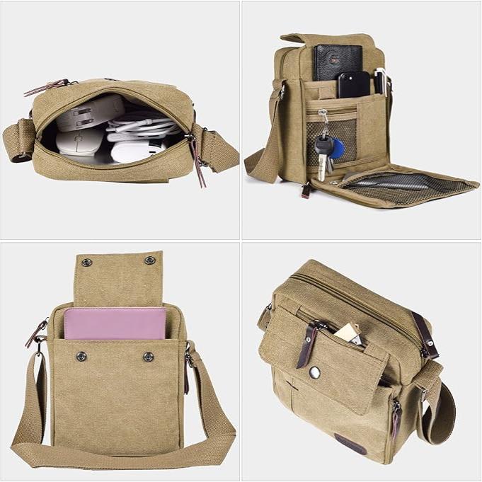 Eddie | Canvas Compact Crossbody Shoulder Bag