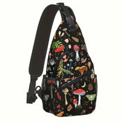 Via | Mushroom Pattern Sling Bag with Multiple Pockets