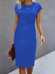 Aria | Flattering Fit Midi Dress with Front Knot Design