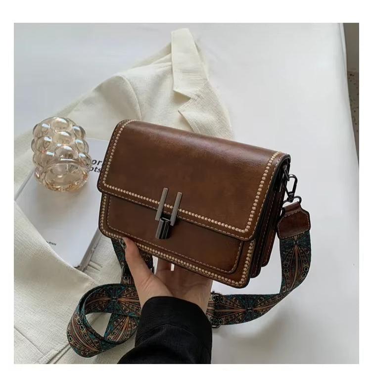 Maura | Elegant Square Crossbody Bag with Decorative Strap