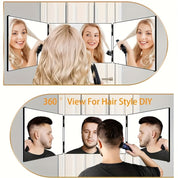 GlamAura - Rotating 3-Sided Mirror for Styling-3