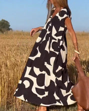 Clarice | V-neck Printed Maxi Dress
