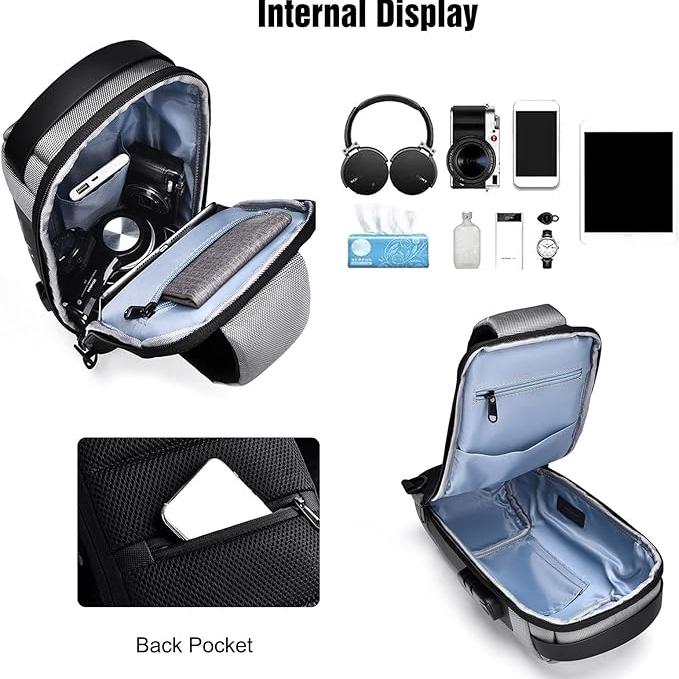 Cybil | Anti-Theft Crossbody Sling Bag with USB Charging Port