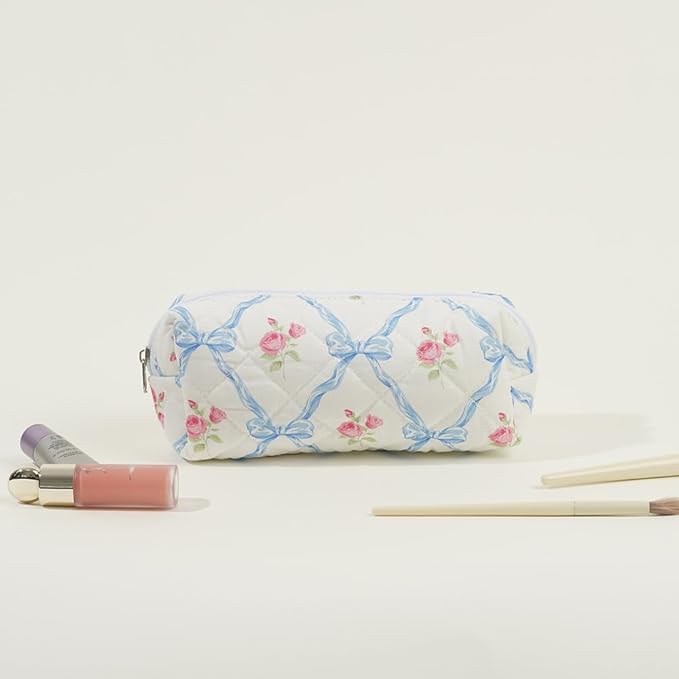 Elisse | Elegant Padded Makeup Bag Set with Floral Design