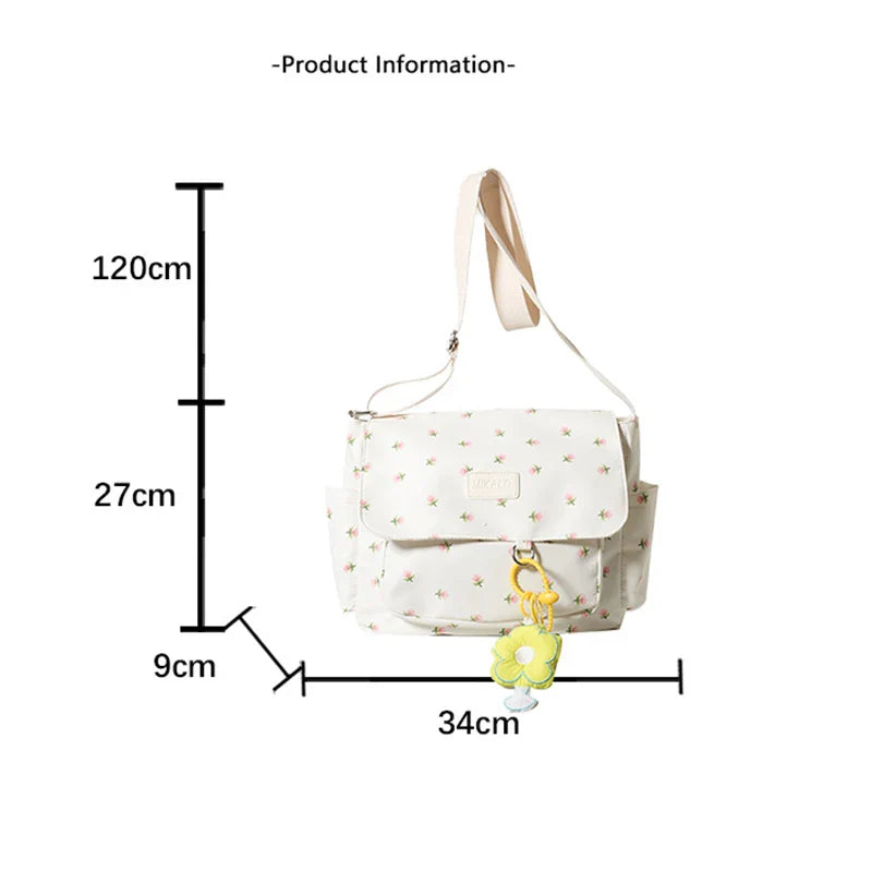 Izza | Cute Floral Pattern Shoulder Bag with Multiple Compartments