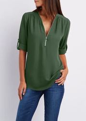 Sarah | Elegant V-Neck Blouse