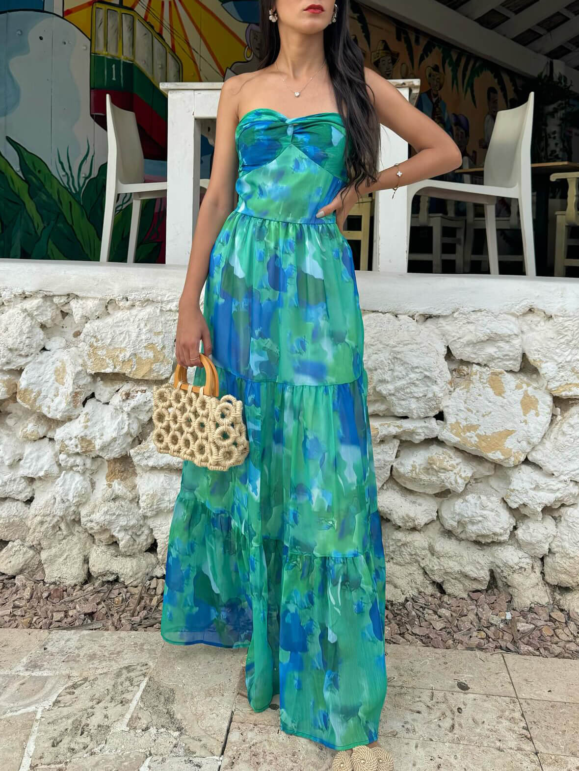 Stephanie | Chic Floral Off-Shoulder Maxi Dress