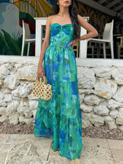 Stephanie | Chic Floral Off-Shoulder Maxi Dress