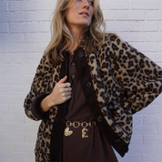 Leah | Jacket with an O-neck and leopard print-4