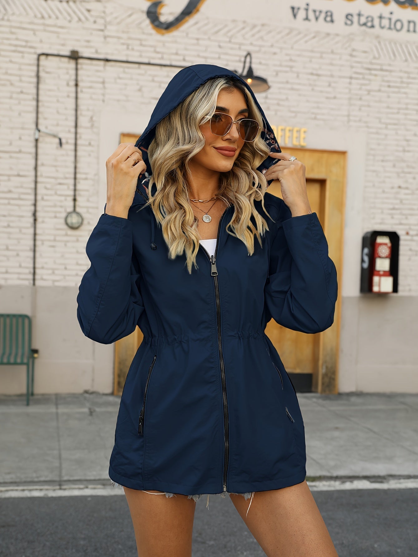 EVVA | Floral Print Summer Jacket with Hood
