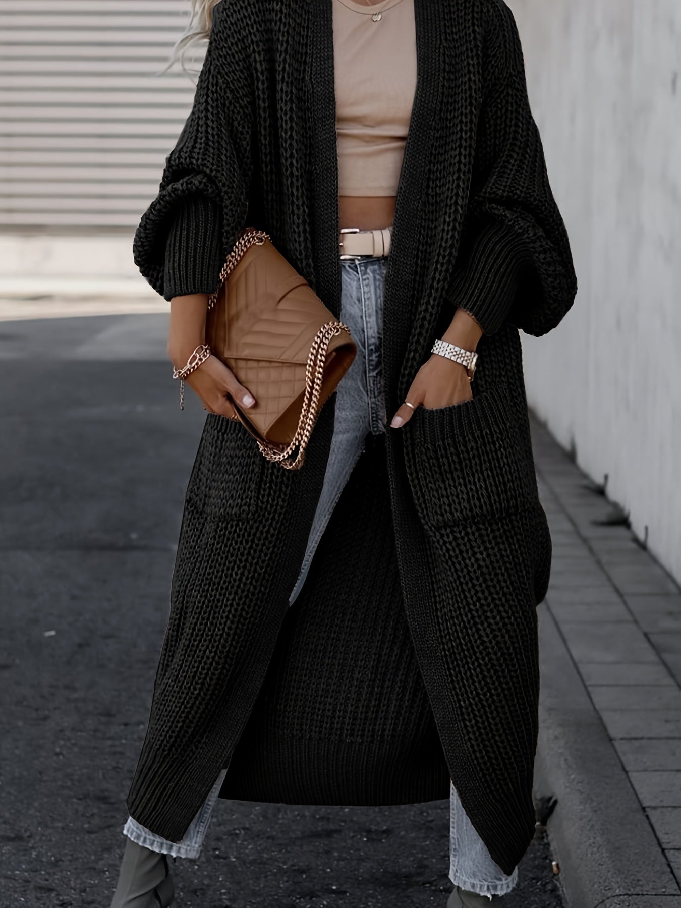 Sandra | Sophisticated Oversized Knit Long Cardigan
