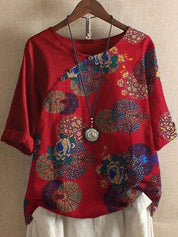 Belen | Floral Pattern Short-Sleeved Shirt