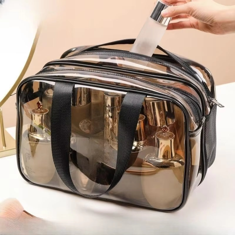 Clare | Clear and Practical Cosmetic Bag with Double Compartment