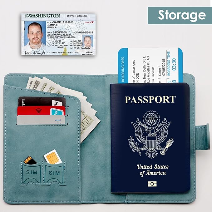 Vada | Theft-proof Waterproof PU Leather Passport Holder Wallet
