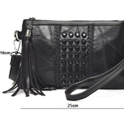 Miranda | Chic Studded Crossbody Clutch with Tassel Accent