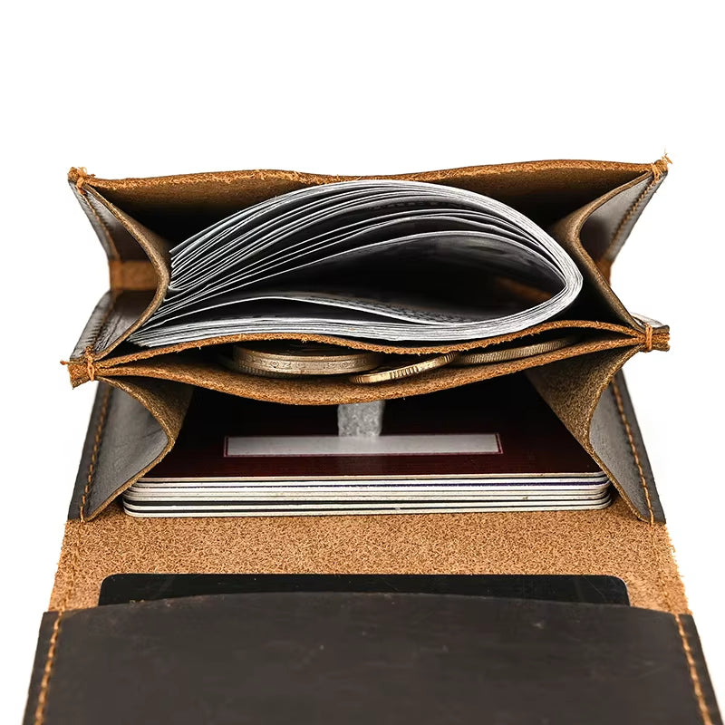 Lucas | Vintage Bifold Travel Bag made of Cowhide Leather with Snap Closure