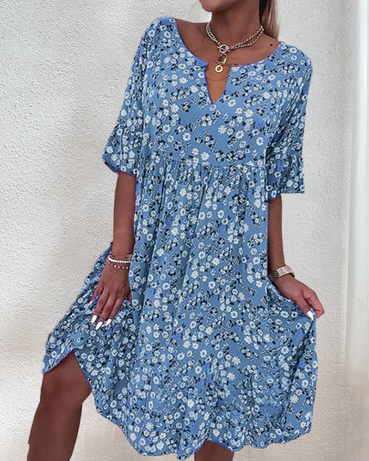 Denora | Floral Pattern Midi Dress