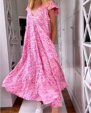 Victoria | V-neck Short Sleeve Long Dress
