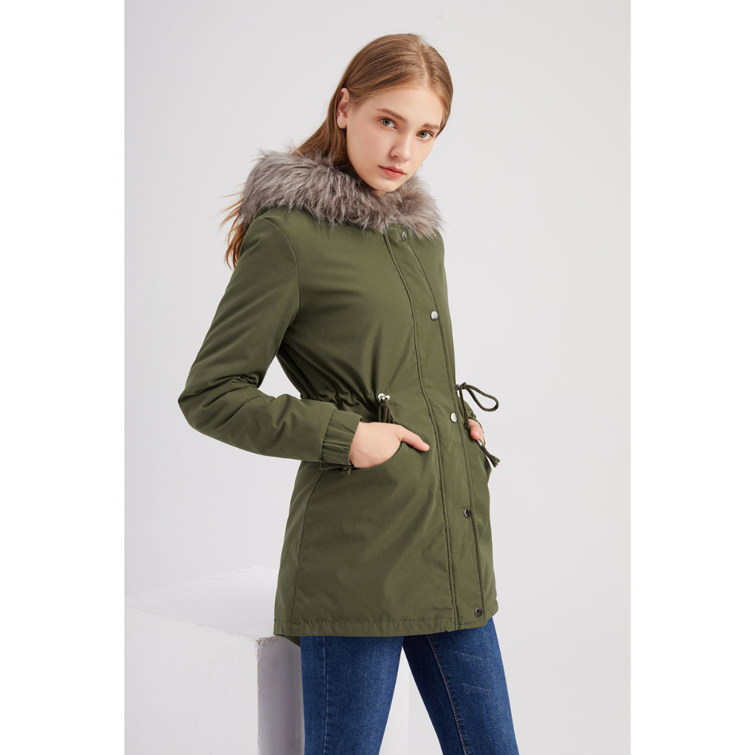 Women's hood winter parka jacket | Warmth-5