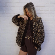 Leah | Jacket with an O-neck and leopard print-5