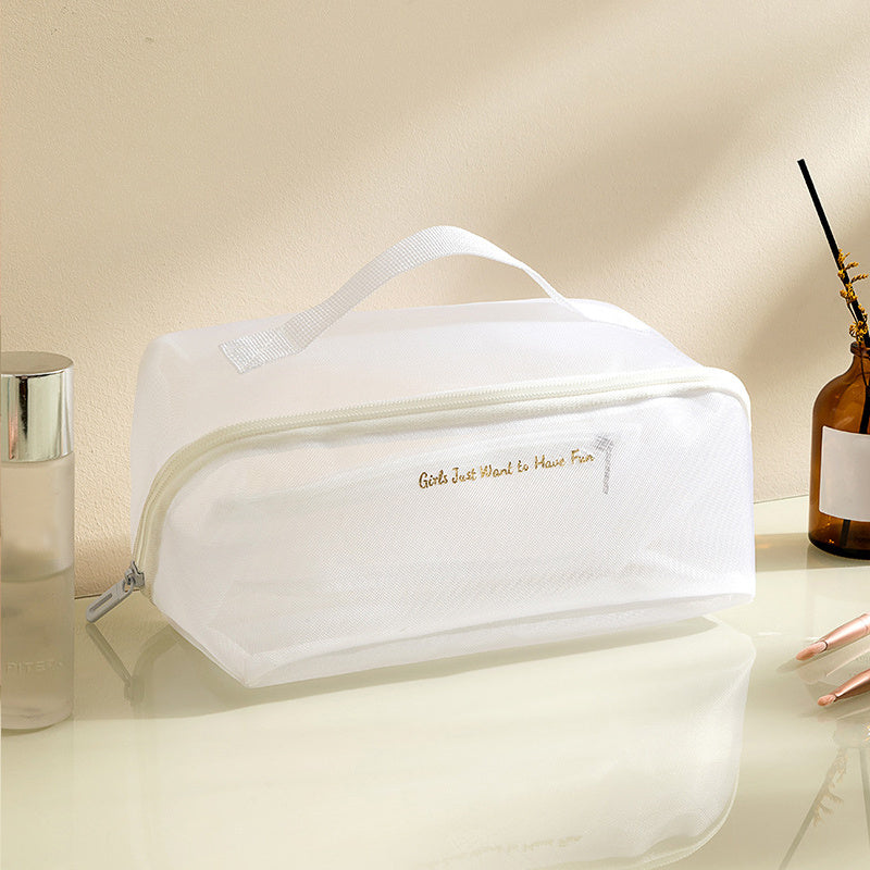 Mila | Spacious Travel Toilet Bag Made of Mesh Material
