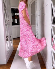Victoria | V-neck Short Sleeve Long Dress
