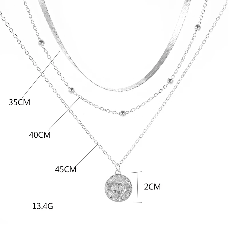 LumiCharm | Elegant Silver Triple Layer Necklace