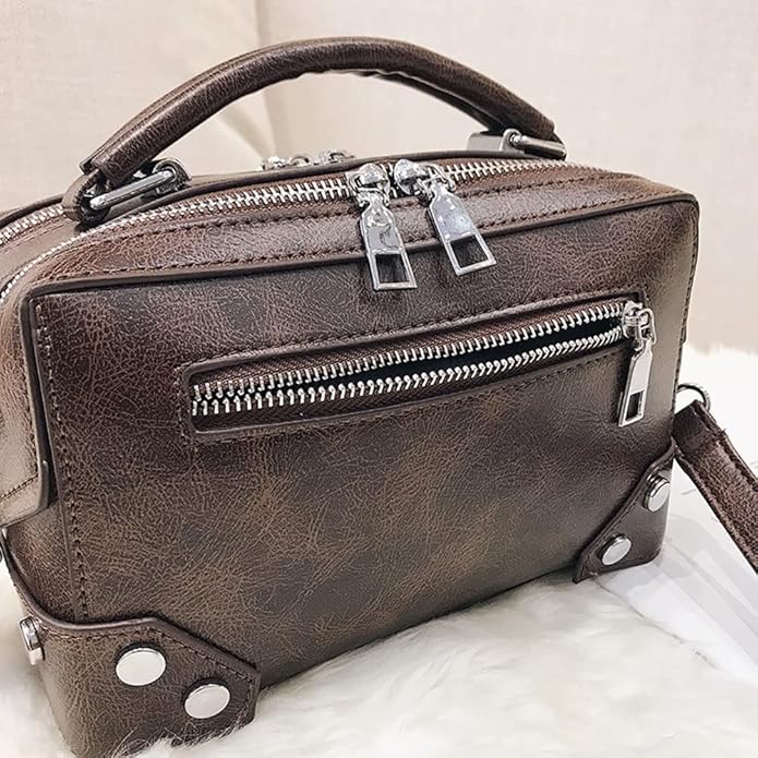 Skylar | Vintage Compact Handbag with Crossbody Strap