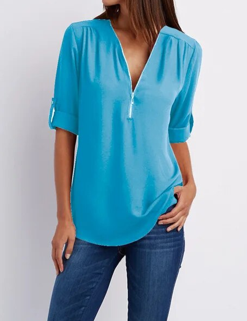 Sarah | Elegant V-Neck Blouse