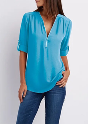 Sarah | Elegant V-Neck Blouse