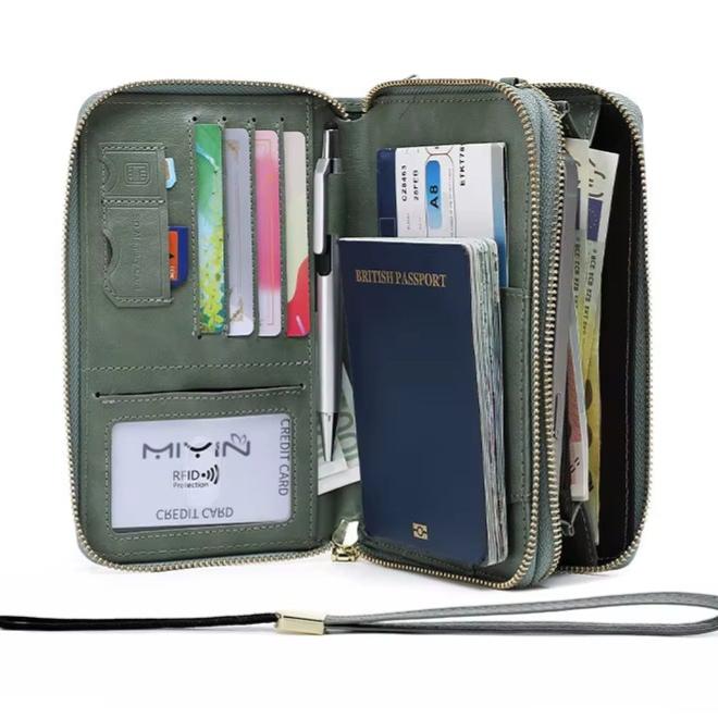 Valery | RFID-blocking passport holder with shoulder strap