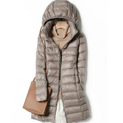 Women's long winter buffer jacket | Hood-6