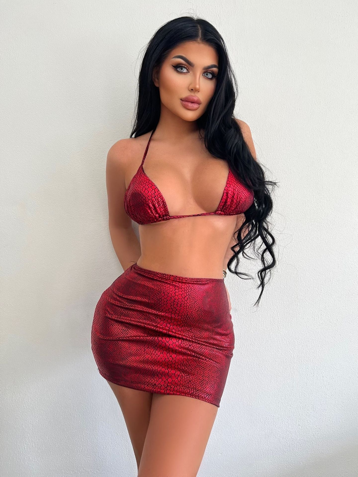 Phoebe | Trendy 3-Piece Snake Print Swimwear