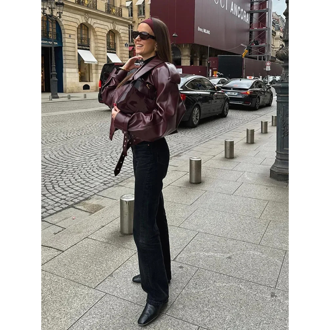 Isabeliaona | Women's warm long arm jacket | Short -arm-3