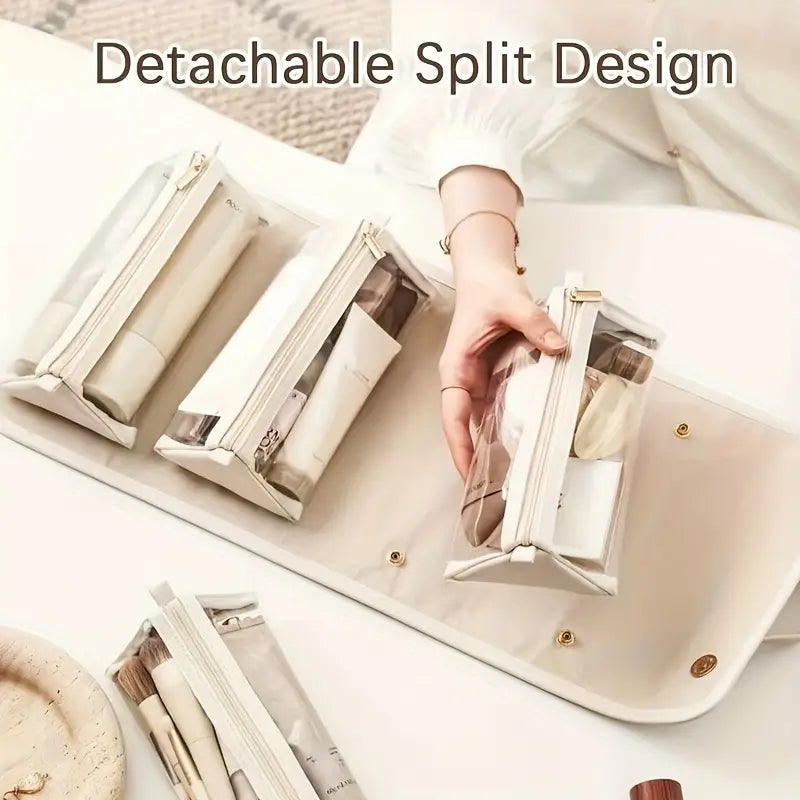 Luzille | Foldable Cosmetic Bag with Multiple Compartments for Hanging