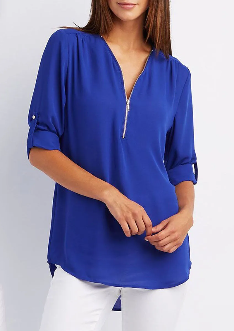Sarah | Elegant V-Neck Blouse