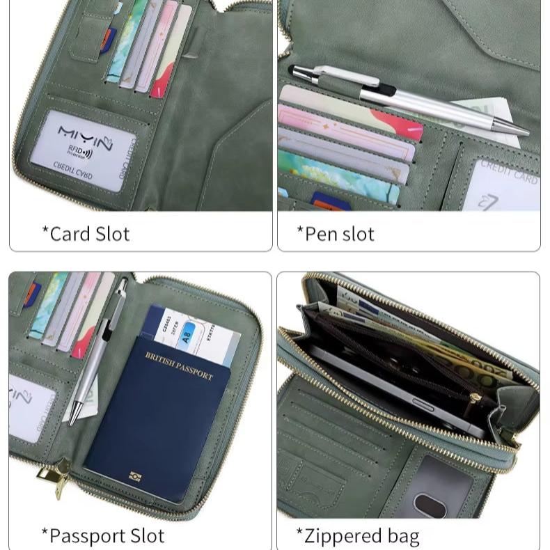Valery | RFID-blocking passport holder with shoulder strap