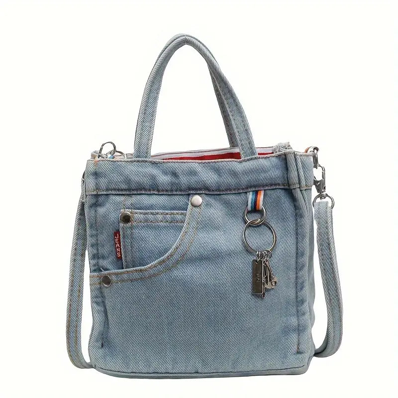 Dahlia | Denim Tote Bag with Dual-Carrying Options