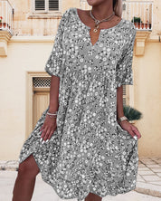 Denora | Floral Pattern Midi Dress