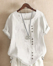Kelly | Short-sleeved Blouse with Round Neckline