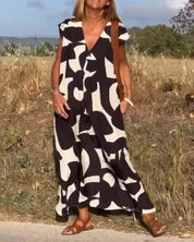 Clarice | V-neck Printed Maxi Dress