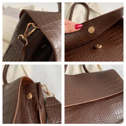 Diane  | Elegant Crocodile Pattern Multi-Pocket Shoulder Bag