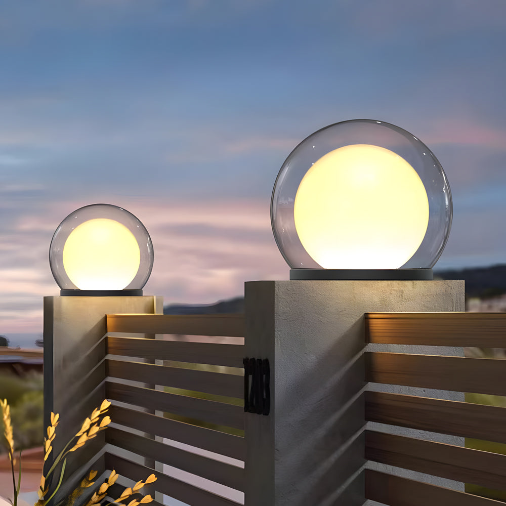 Modern Outdoor Solar Pillar Lamp - Weatherproof Garden Light with Dual-Layer Moonlight Design-1