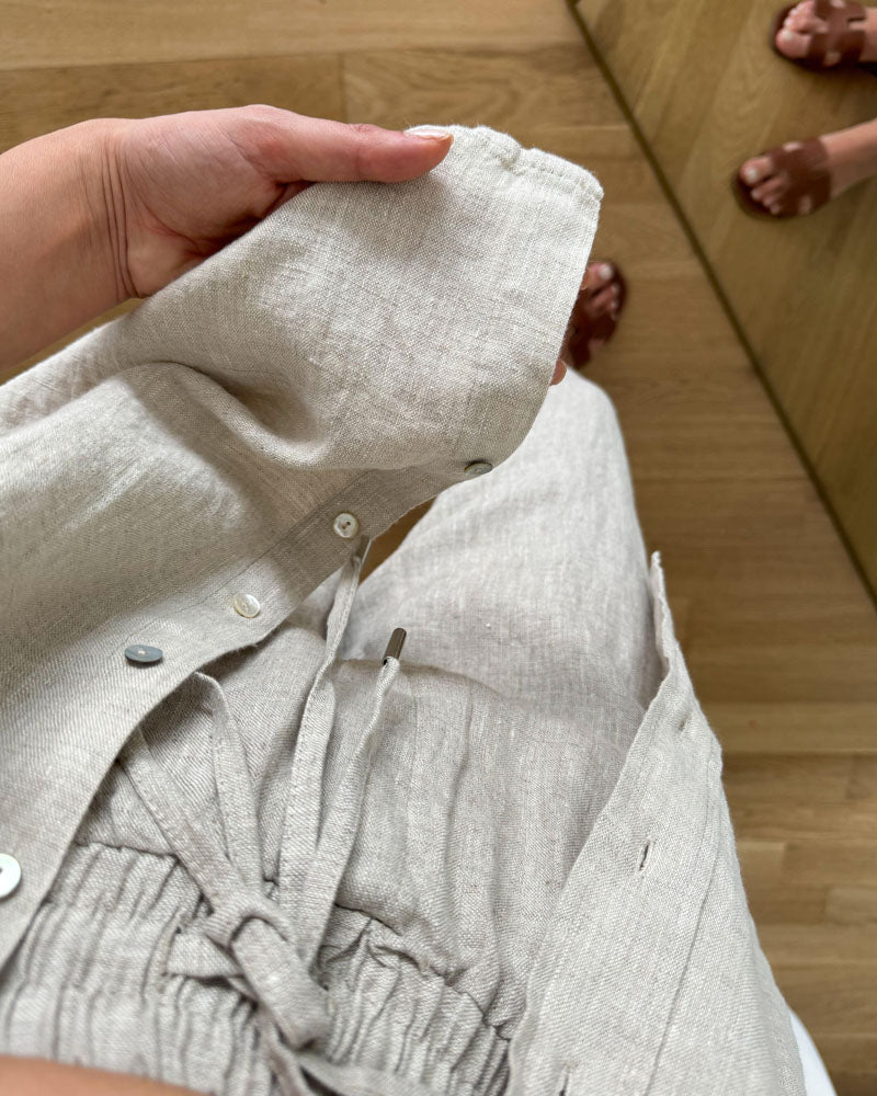 Amy | Comfy Button-up Blouse and Pants Set