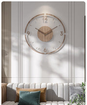 Modern wooden wall clock with minimalist open-frame design