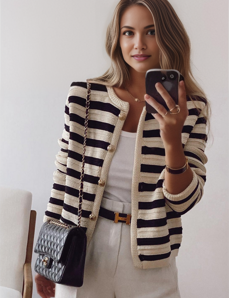 Myla | Elegant Striped Cardigan